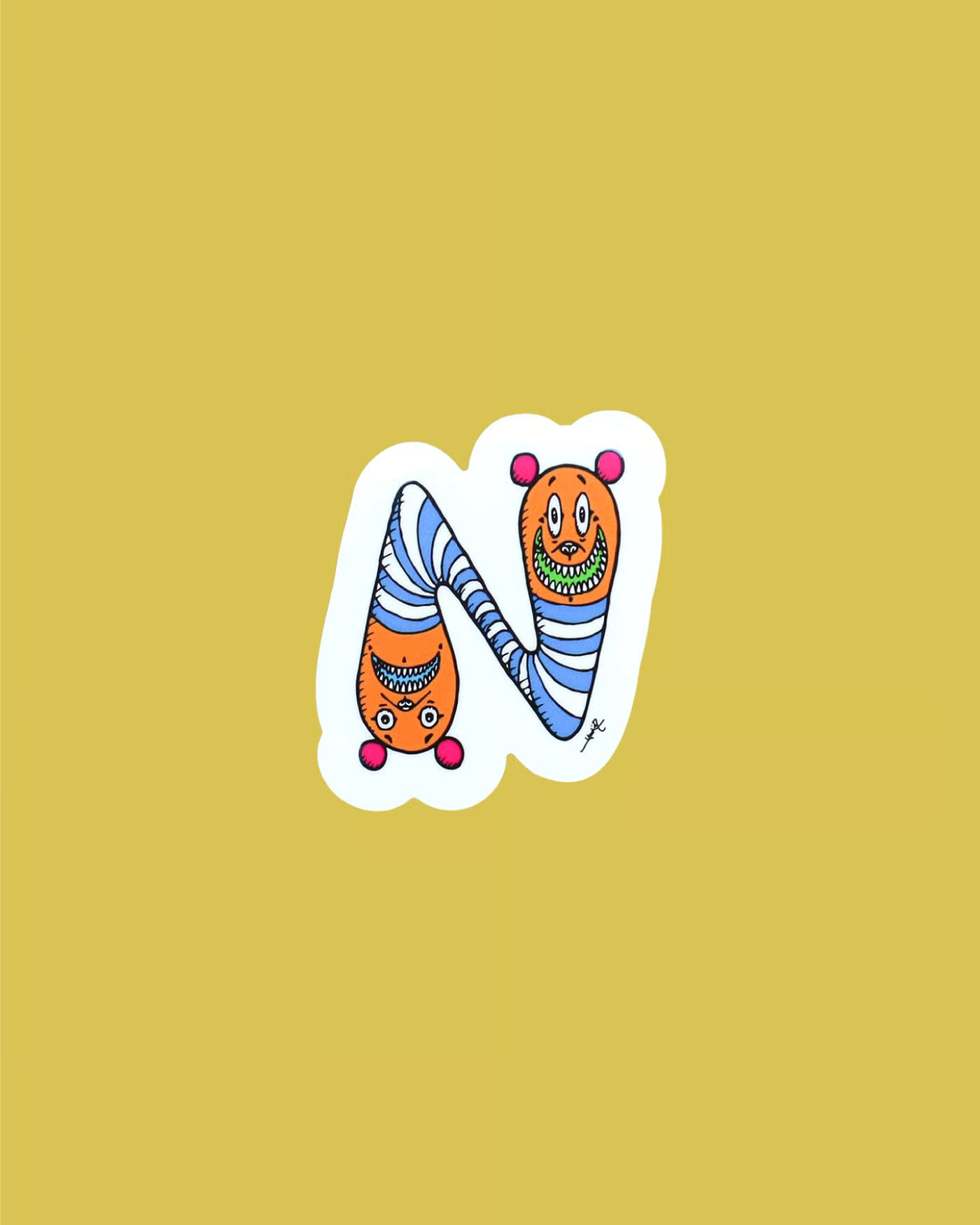 M/A/N/U Alphabet Sticker (artwork by Yoshi47)