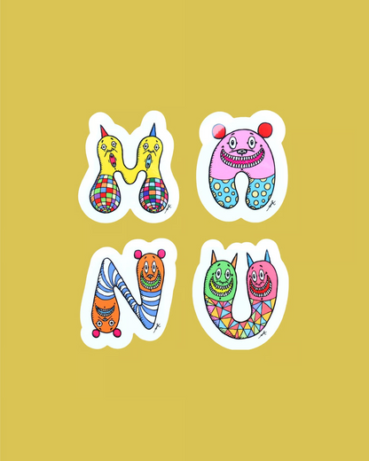 M/A/N/U Alphabet Sticker (artwork by Yoshi47)