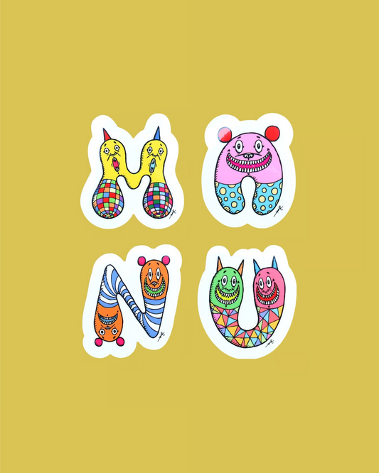 M/A/N/U Alphabet Sticker (artwork by Yoshi47)